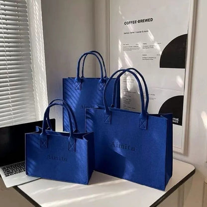 Large Capacity Travel Felt Tote Bag Stylish & Portable Gift Bag