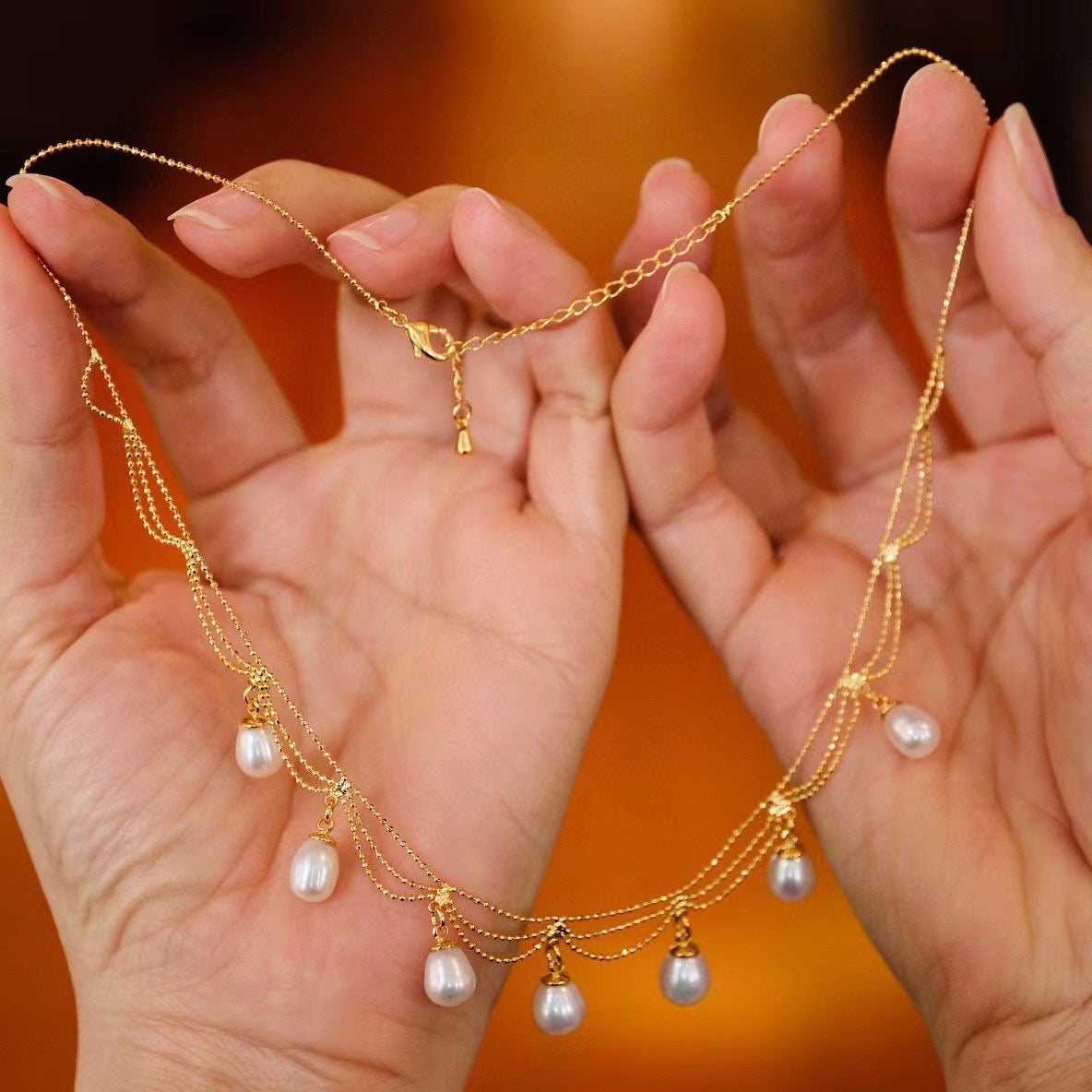 Handmade Freshwater Pearl Lace Necklace