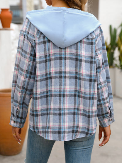 Loose Fit Plaid Button Down Shirt