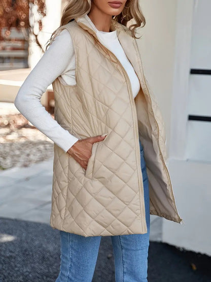Stand Collar Sleeveless Vest Warm