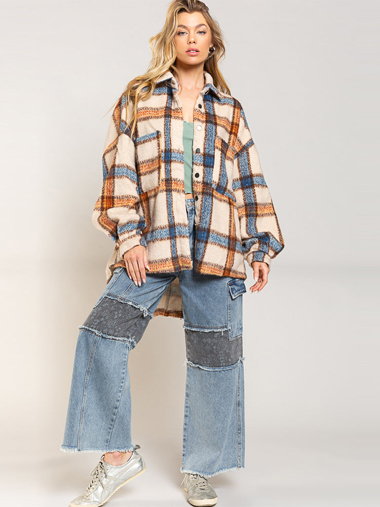 Winter Plaid Jacket – Heavy Contrast Checkered Coat