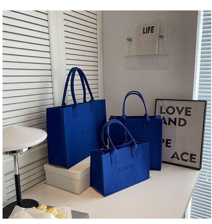 Large Capacity Travel Felt Tote Bag Stylish & Portable Gift Bag