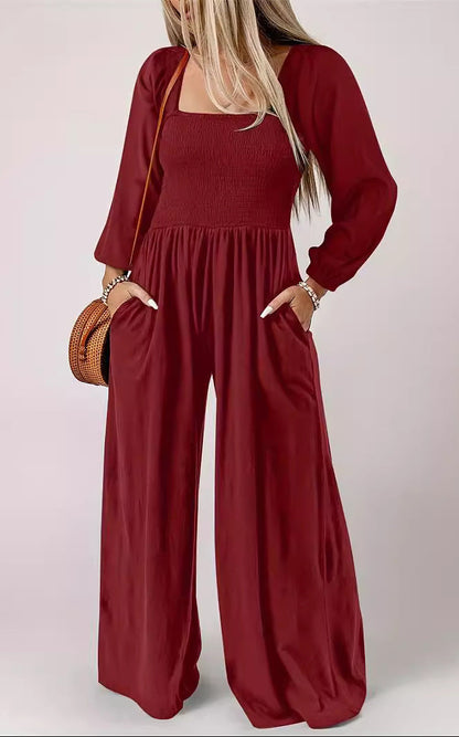 Wide-Leg Trousers Simple Style Pants