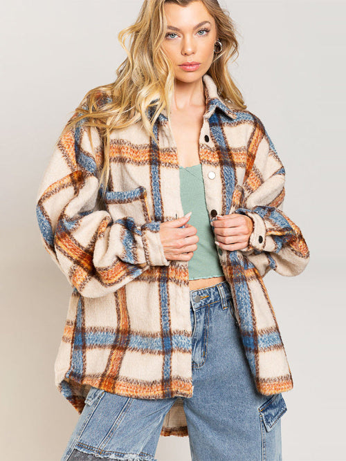 Winter Plaid Jacket – Heavy Contrast Checkered Coat