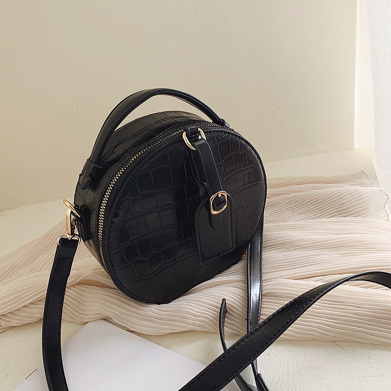 Stone Pattern Shoulder Bag with Soft Handle