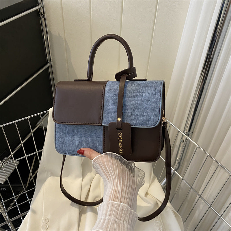 Trendy Stitching Shoulder Bag Portable