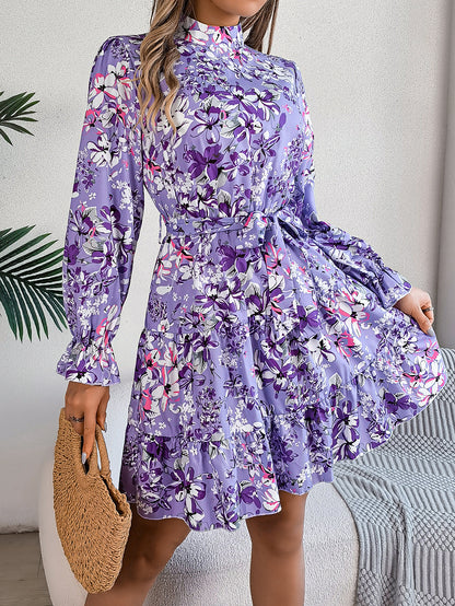 Floral Print Ruffle Maxi Dress