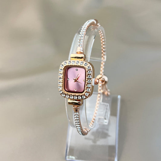 Diamond Square Watch Elegant Wristwatch
