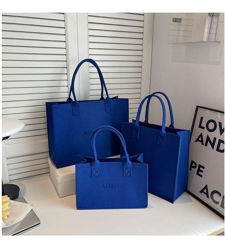 Large Capacity Travel Felt Tote Bag Stylish & Portable Gift Bag