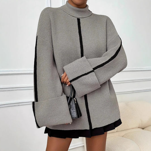 Fashion High Collar Knitted Sweater