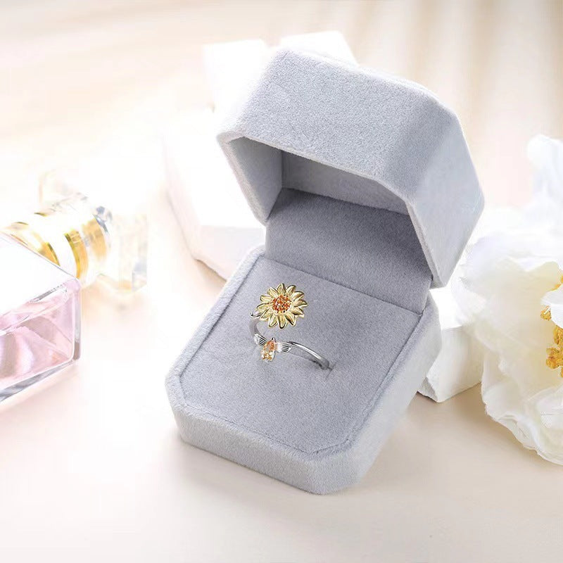 925 Silver Adjustable Floral Ring – INS Style