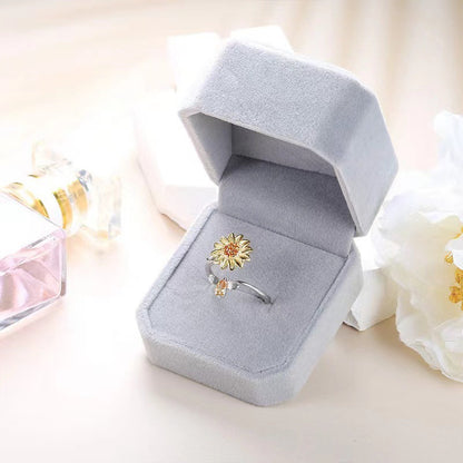 925 Silver Adjustable Floral Ring – INS Style
