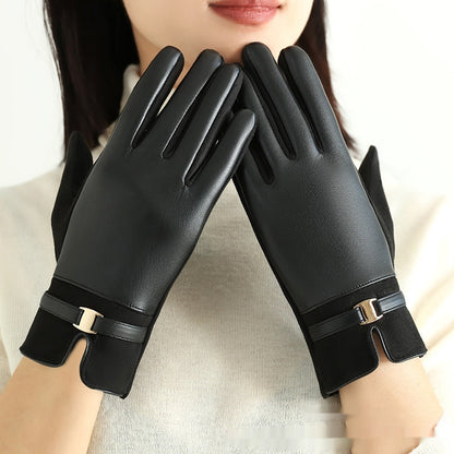 Personality Fleece-Lined leather Winter Gloves