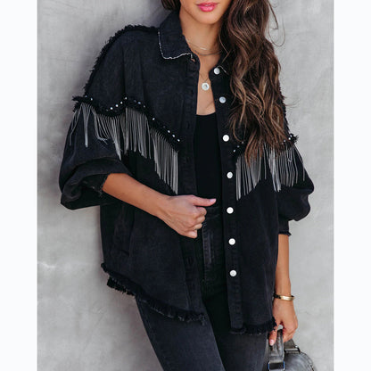 Heavy Chain Rivet Jacket Street Single-Breasted