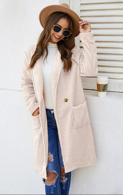 Mid-Length Coat Long Sleeve Outerwear