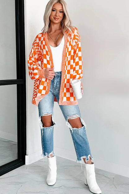 Plaid Acrylic Cardigan