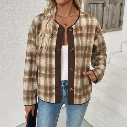 Casual Plaid Jacket Stylish Plaid