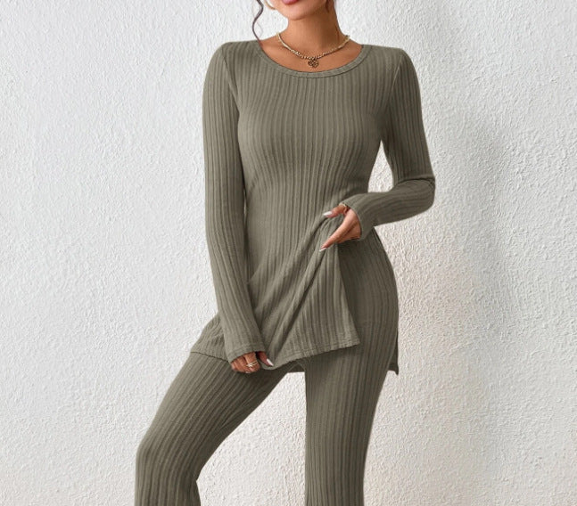 Solid Polyester Outfit Casual Slim Elegant