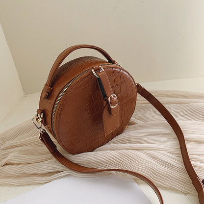 Stone Pattern Shoulder Bag with Soft Handle