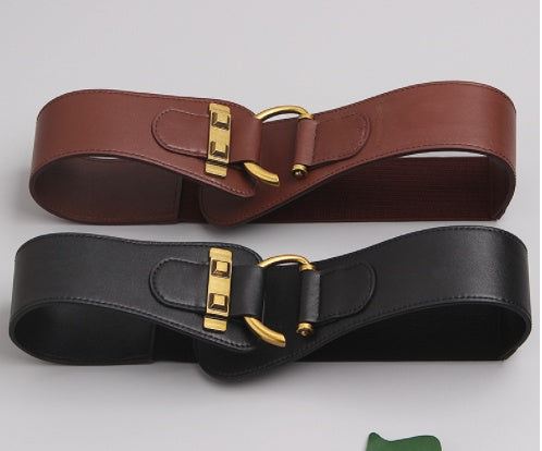 Elastic Leather Waist Belt