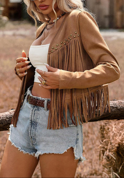 Fringe Jacket Cropped Leather