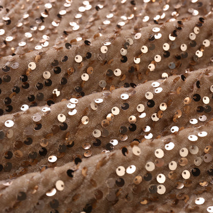 Sleeveless One-Shoulder Sequined Dress