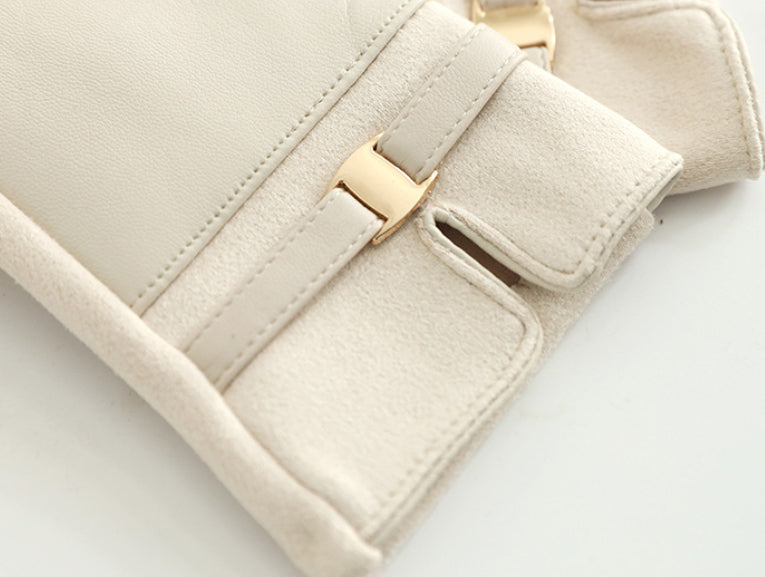 Personality Fleece-Lined leather Winter Gloves