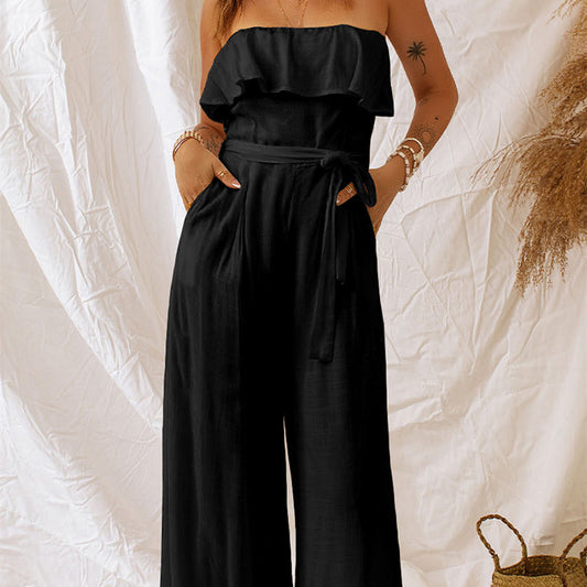 Off-Shoulder Jumpsuit Simple Elegant One-Piece