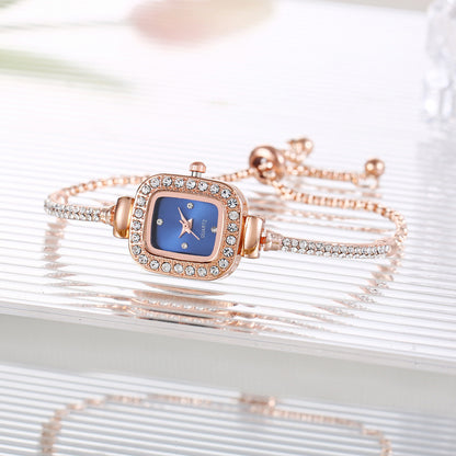 Diamond Square Watch Elegant Wristwatch