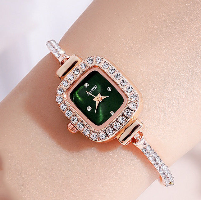 Diamond Square Watch Elegant Wristwatch