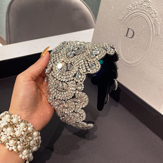 Wide Brim Rhinestone Hair Band Anti-Skid Headwear