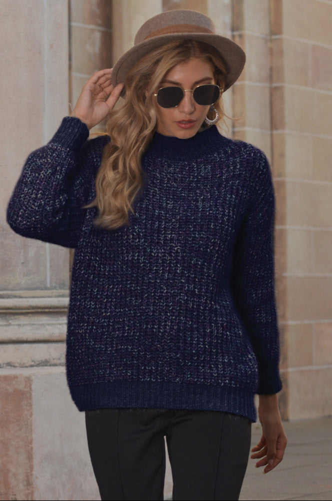Round Neck Bright Sweater Soft Lamb hair