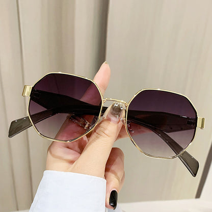 Modern Square Polygon Metal Sunglasses Shades