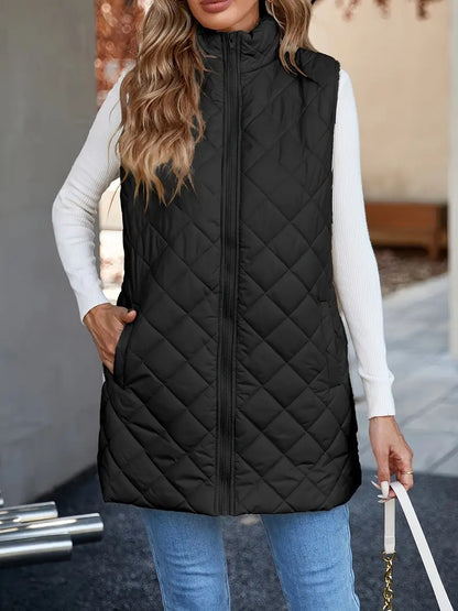 Stand Collar Sleeveless Vest Warm