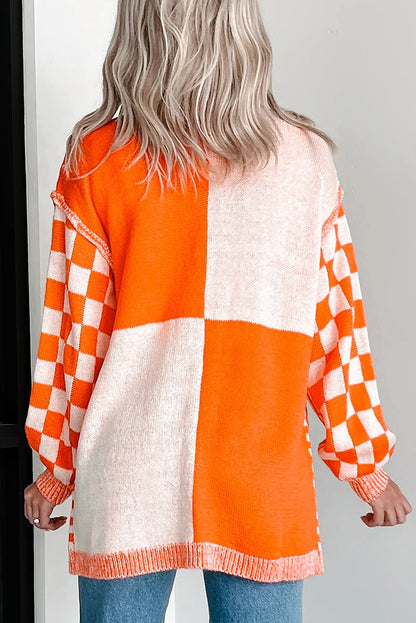 Plaid Acrylic Cardigan
