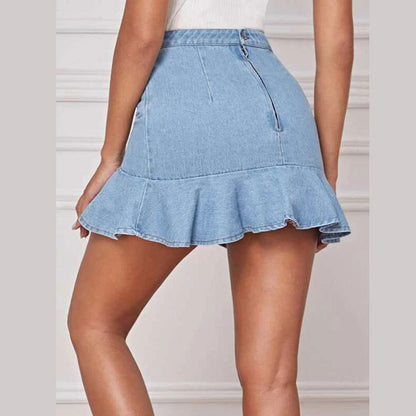 Denim Skirt Lace Denim Skirt
