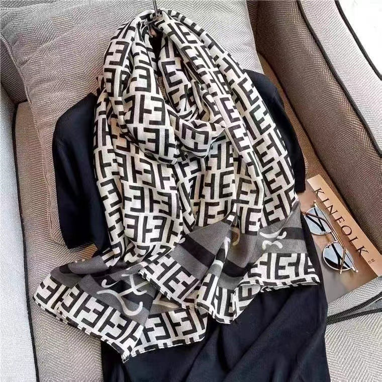 Printed Cotton And Linen Scarf