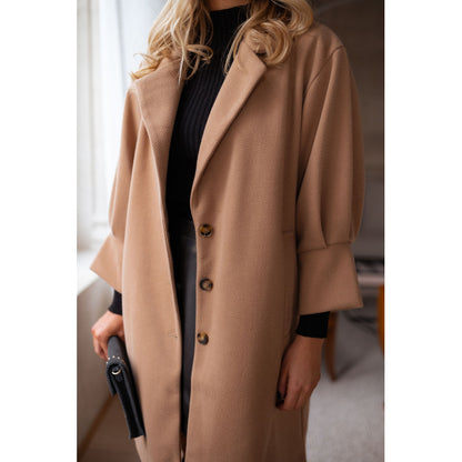 Three-quarter Sleeves Suit Collar Woolen Coat Coat