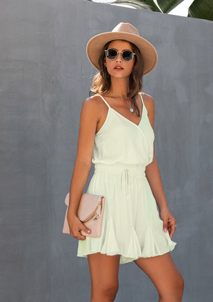 V-Neck A-Line Romper Swing  Casual Jumpsuit