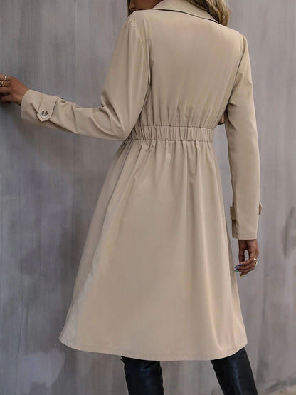 Long Waist Cotton Jacket Long Sleeve Trench Coat