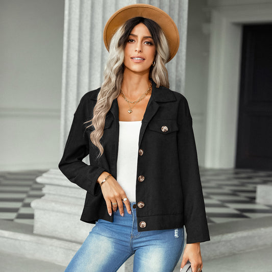 Corduroy Loose Top Versatile Jacket