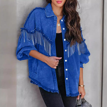 Heavy Chain Rivet Jacket Street Single-Breasted