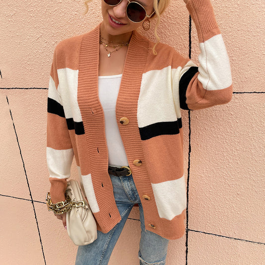 Striped Button Cardigan