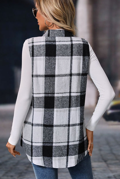 Plaid Sleeveless Vest Loose Casual Layering