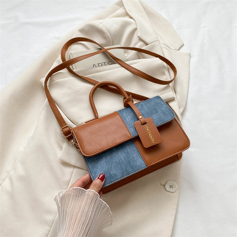 Trendy Stitching Shoulder Bag Portable