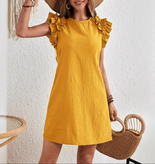 Lace Dress V-Neck Short Sleeve Elegant