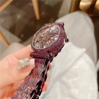 Diamond Waterproof Rotation Watch Luxury Quartz Wristwatch