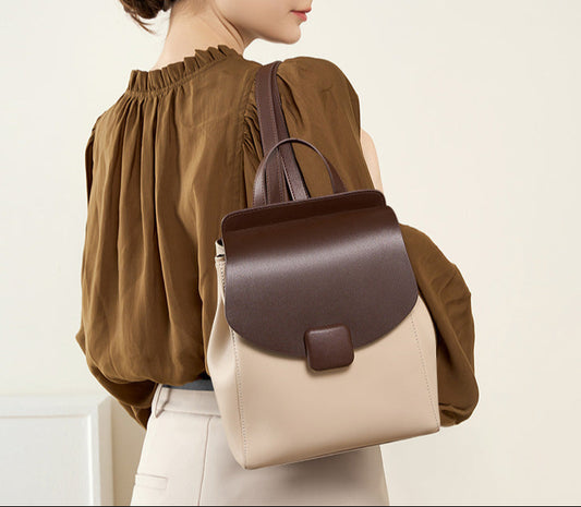 Small Leather Travel Backpack