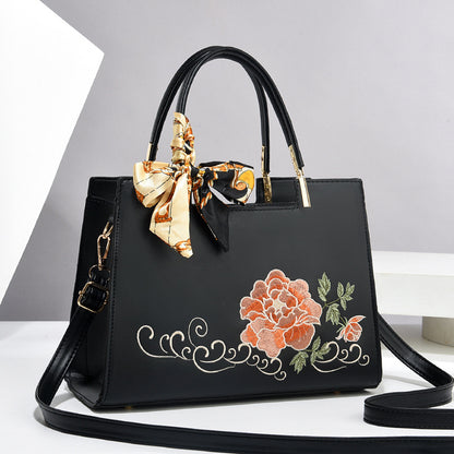 Large Capacity Embroidered Shoulder Bag