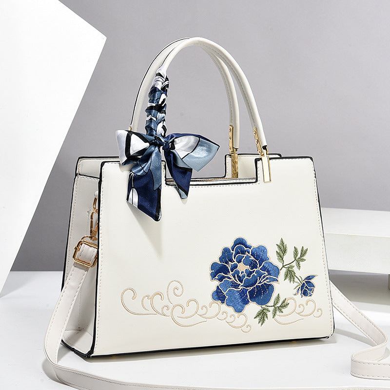 Large Capacity Embroidered Shoulder Bag